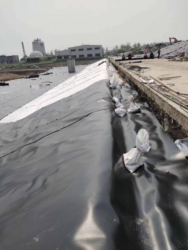 垂直鋪膜防滲方案：將土工膜垂直插入地下，切斷粉砂水平滲透通道